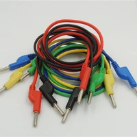 5pcs double ended stackable 4mm banana plug male jack high voltage silicone wire multimeter test cable lead cord mm 1m