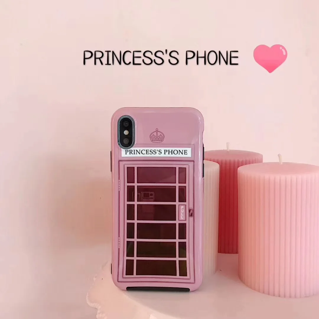 Silicone creative phone booth Case For iPhone 7 7Plus 8 8Plus 6s Plus PC 5 SE X XR XS Max App Capa ipone |