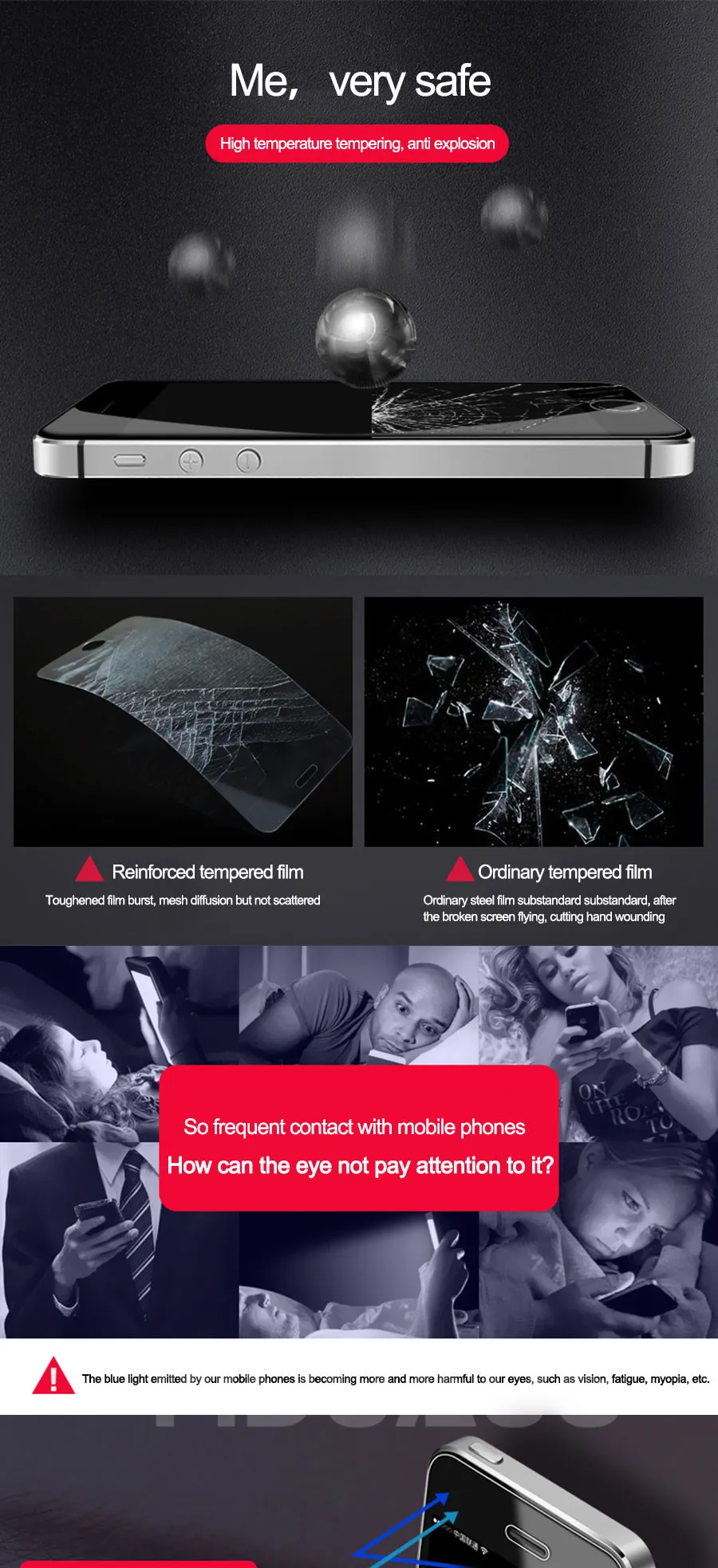 3D 9H противоударное защитное стекло на для iPhone 5S, se 5C 5 закаленное защитное стекло для iPhone 5S, se 4 4S чехол