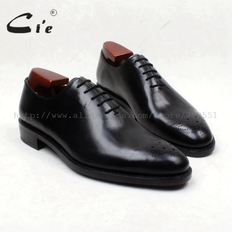 

cie Round Toe Cut-outs Solid Black 100%Genuine Calf Leather Outsole Breathable Goodyear Welted Men's Shoe Dress Work Flat OX657