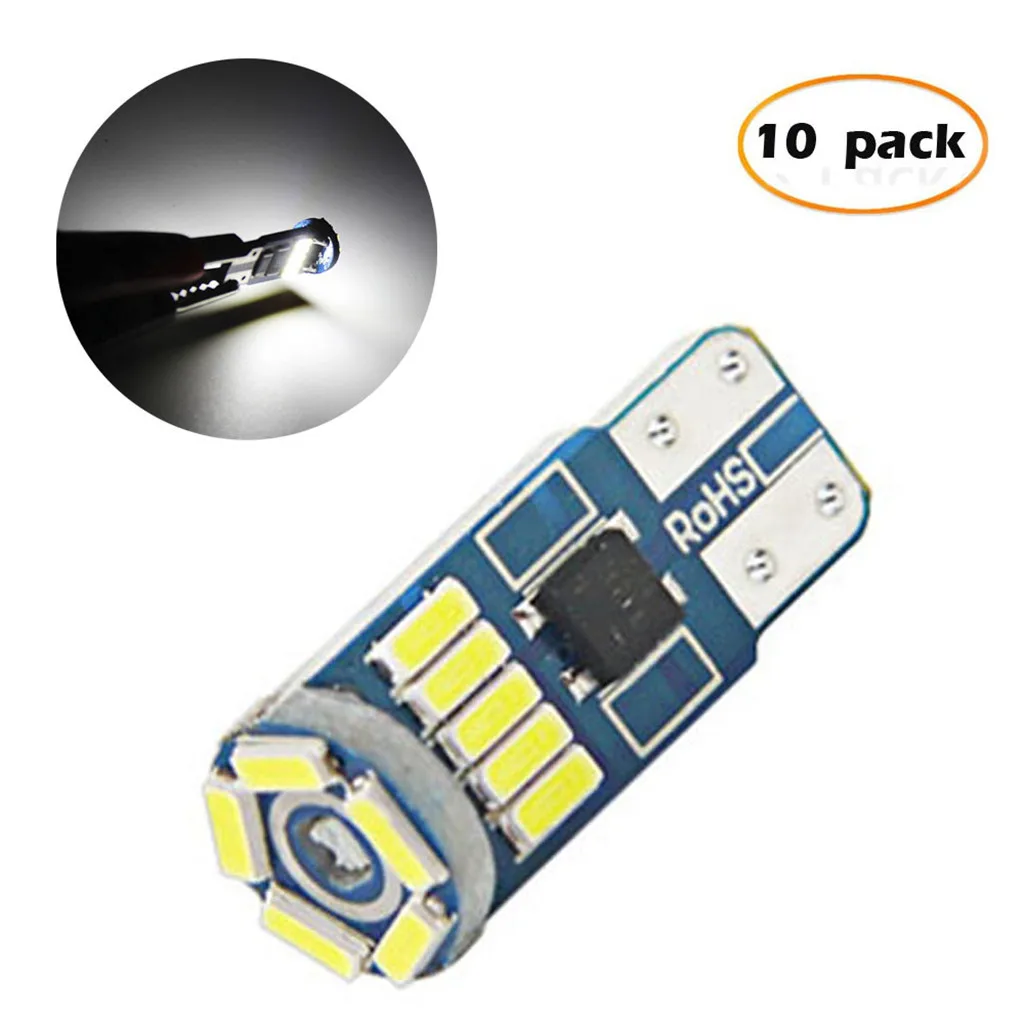 10 шт. светодиодный светильник для автомобиля T10 4014 15SMD салона купола Чтения