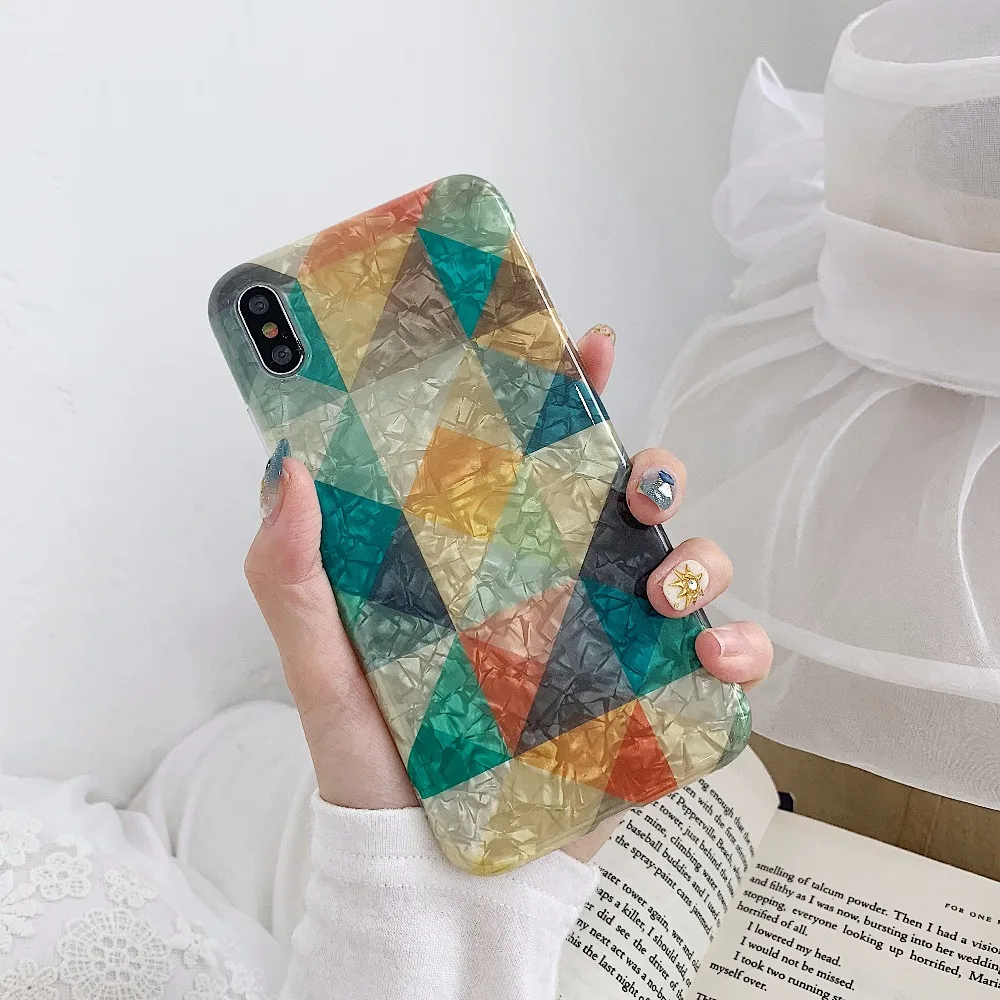 Чехол-накладка с зернистой поверхностью ромба очень мягкий IMD и Ультратонкий