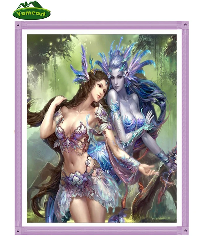 Алмазная 3D вышивка сделай сам с двумя красивыми эльфами цветная алмазная
