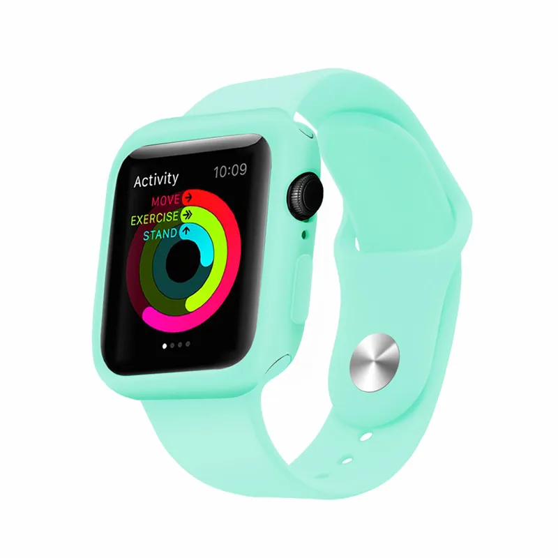 Мягкий силиконовый ремешок для наручных часов Apple Watch полос 4/3/2/1 Спортивный браслета из нержавеющей стали смарт-браслет для наручных часов iwatch, 44/42/40/38 мм аксессуары ремень