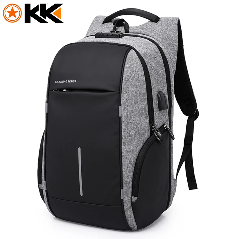 Мужской рюкзак TSA с защитой от кражи, большой объем, 17,3 дюймов, USB рюкзак для мужчин и женщин, 15,6 дюймов, рюкзаки для ноутбука, школьный ранец для подростков - Цвет: grey