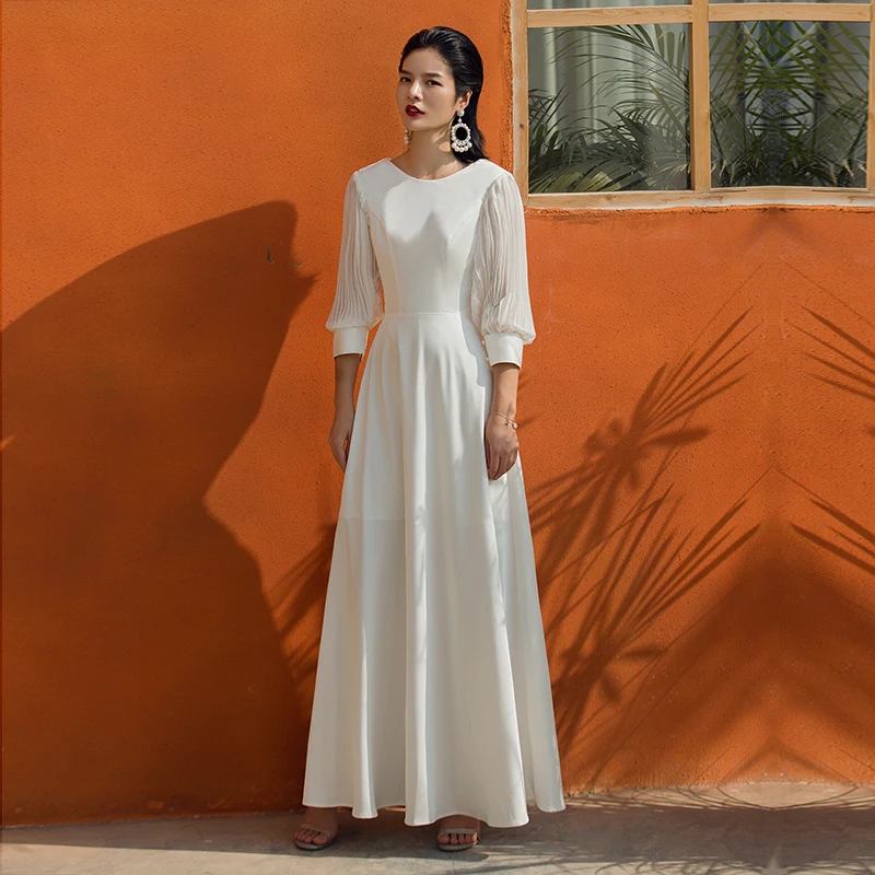 VERRAGEE платье в пол винтажное белое макси для женщин 2019 новое Длинное Элегантное