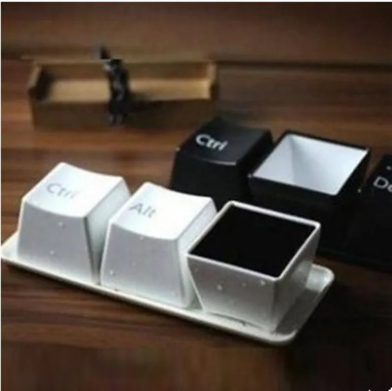 White 3 шт./компл. Новинка креативная простая клавиатура Ctrl ALT DEL Тип Чай Кофе чашки кофе - Цвет: White