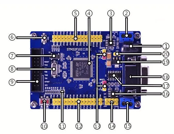 STM32 макетная плата может RS485 STM32F103VET6 минимальная система ARM MCU обучения