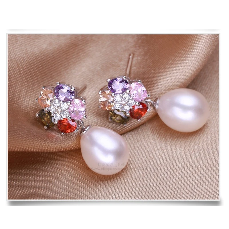 Женские серьги подвески из серебра 925 пробы с жемчугом|Серьги-подвески| |