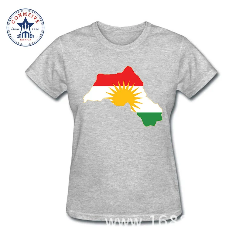 NO4 Модная футболка женская забавная Kurdistan карта с флагами хлопковая футболка женская летняя топ Удобные с короткими рукавами футболка - Цвет: NO4