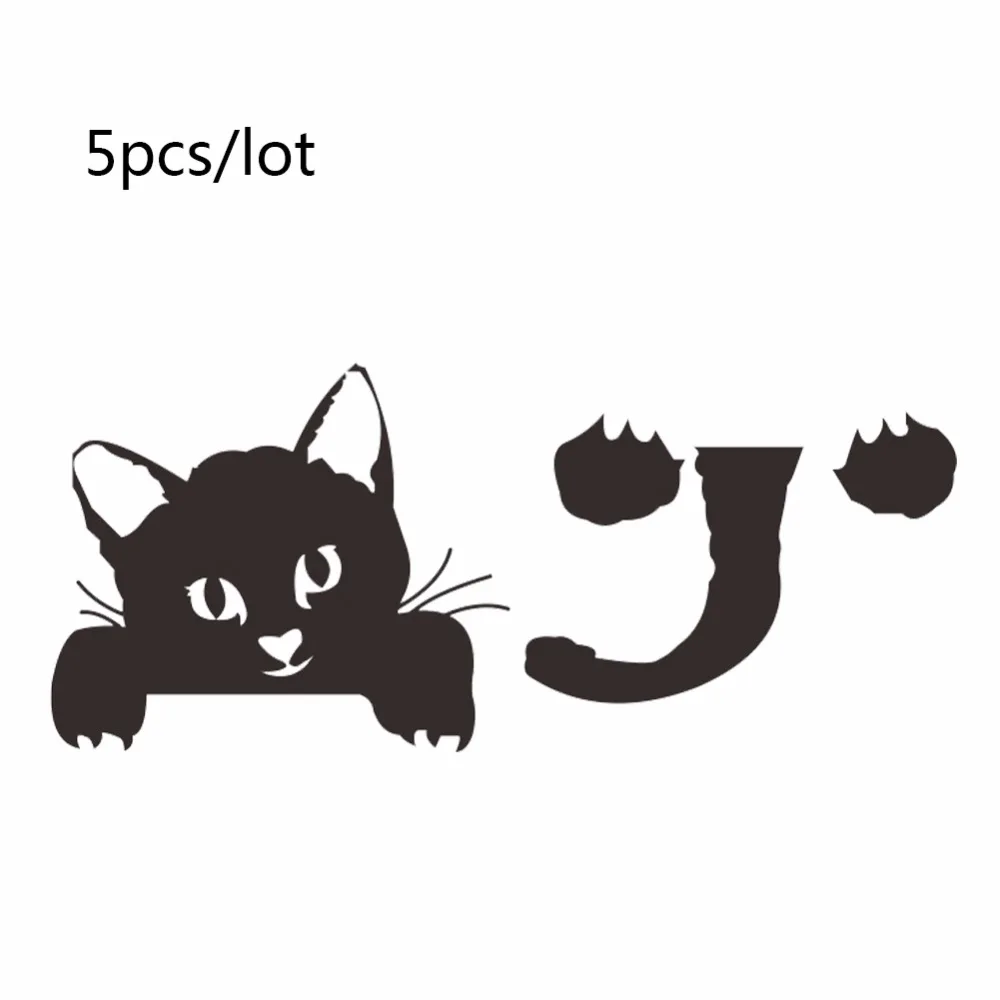 5 шт. наклейки на стену в виде черной кошки|sticker for kids room|stickers wall stickersswitch sticker |