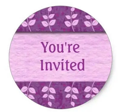 

1.5inch Purple You're Invited Envelope Seals Round Sticker