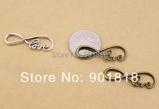 20 шт./пакет модные новые соединители LOVE infinity для ювелирных украшений symbol 13*39 мм