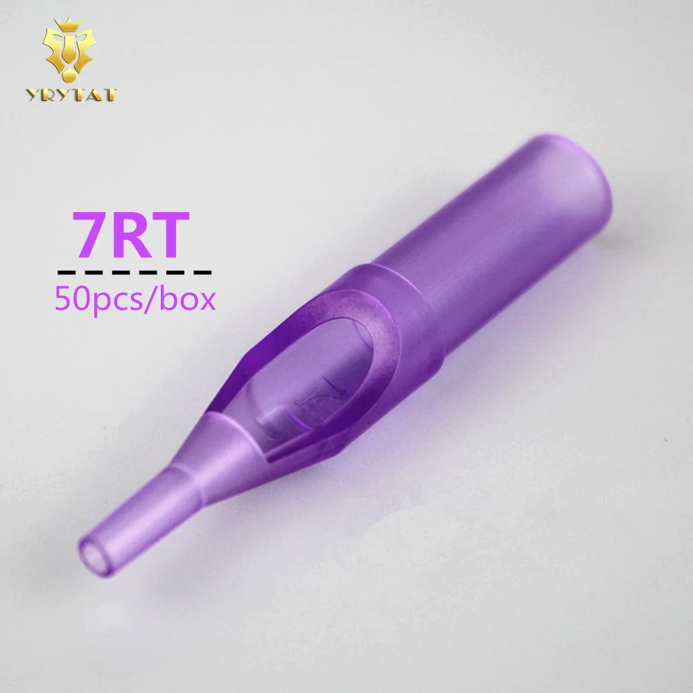Новые 50 шт 7RT одноразовые фиолетовые короткие насадки для тату круглые 7 PSDT-7RT