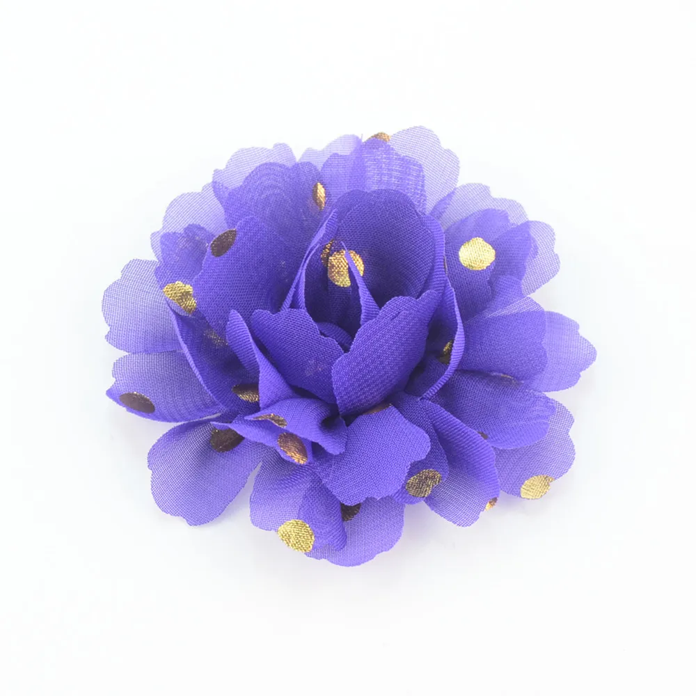 32 шт./лот заколка для волос девочек 7 0 см в горошек шифоновая Цветочная модная