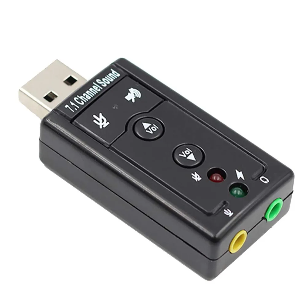 AMKLE внешняя звуковая карта USB 7 1 канал 3D аудио адаптер 3 5 мм гарнитура микрофон