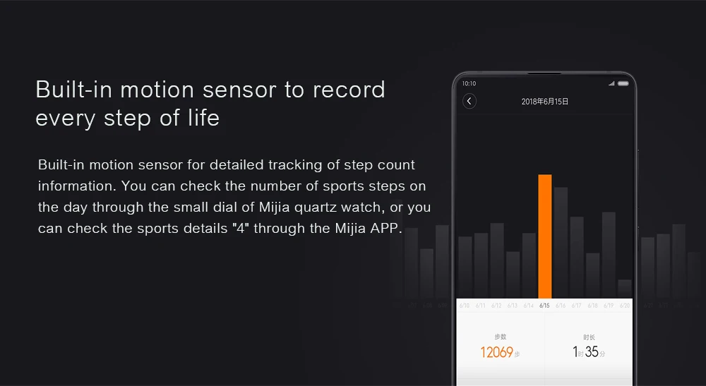 Умные кварцевые часы Xiaomi Mijia шагомер датчик жизни водонепроницаемые часы-браслет