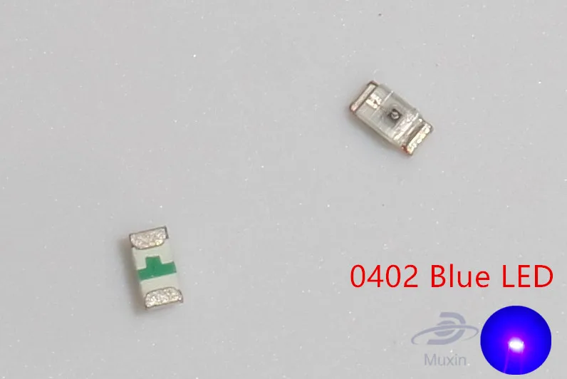 SMD/SMT 3 в ультра яркий светодиодный Диод поверхностное крепление 0402 1005 синий
