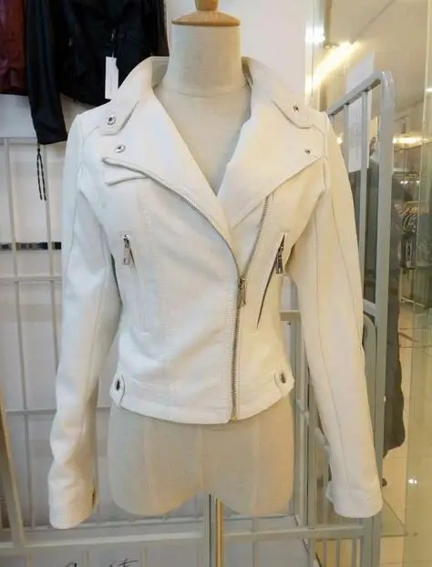 2018 осенне Весенняя женская одежда короткая модная кожаная куртка повседневная с