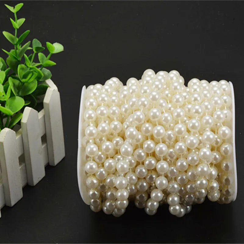 

10mm Wedding Decoration ABS Plastic Faux Pearl Cotton Beads Strands Imitation Party Accessories