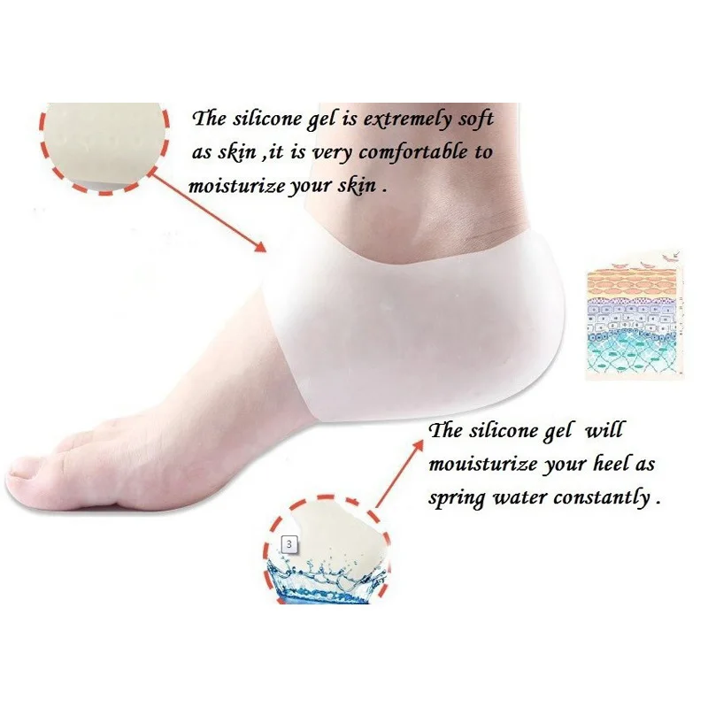 

2pieces=1pair Soft Anti-Cracking Heel Care Insole Without Hole Protective Pain Relief Plantar Fasciitis Orthopedic Good Foot Pad