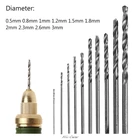 Набор спиральных Сверл из быстрорежущей стали, 10 шт., 0,5-3 мм, для электрического шлифования