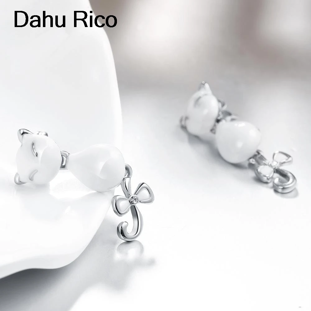 Bijuterias e acessorios сережки oorbellen boucles d'oreilles серьги белого цвета Dahu Rico серьги-гвоздики