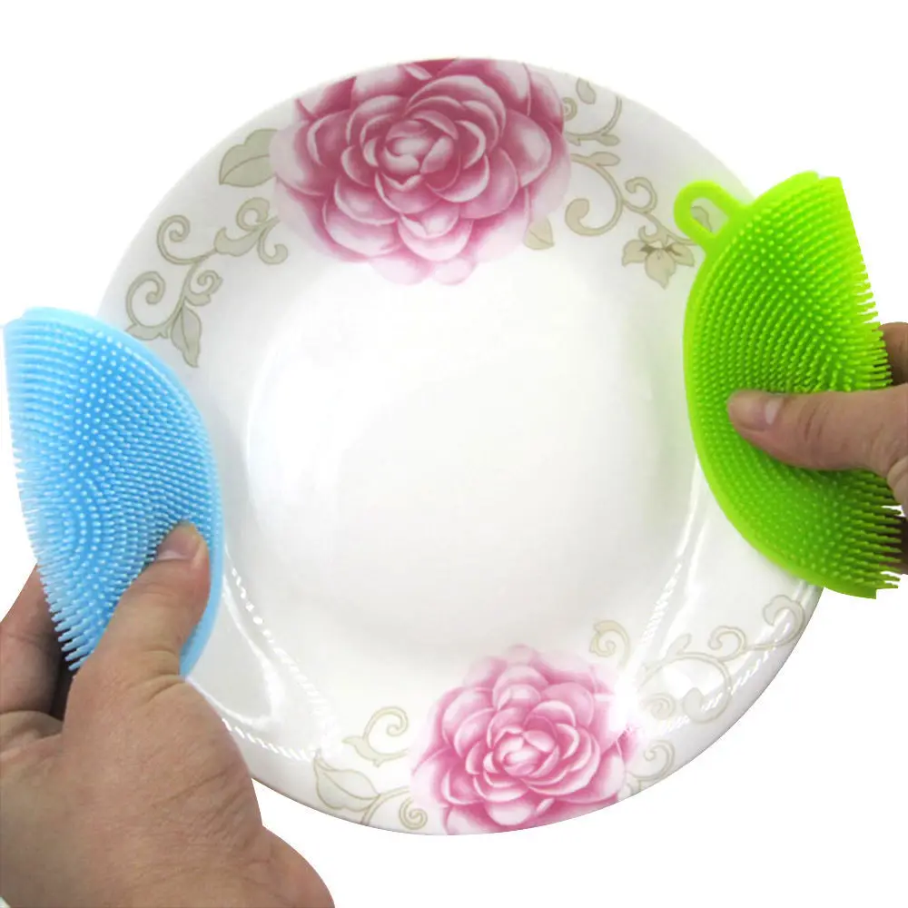 Безопасная силиконовая щетка для овощей и фруктов антибактериальная губка