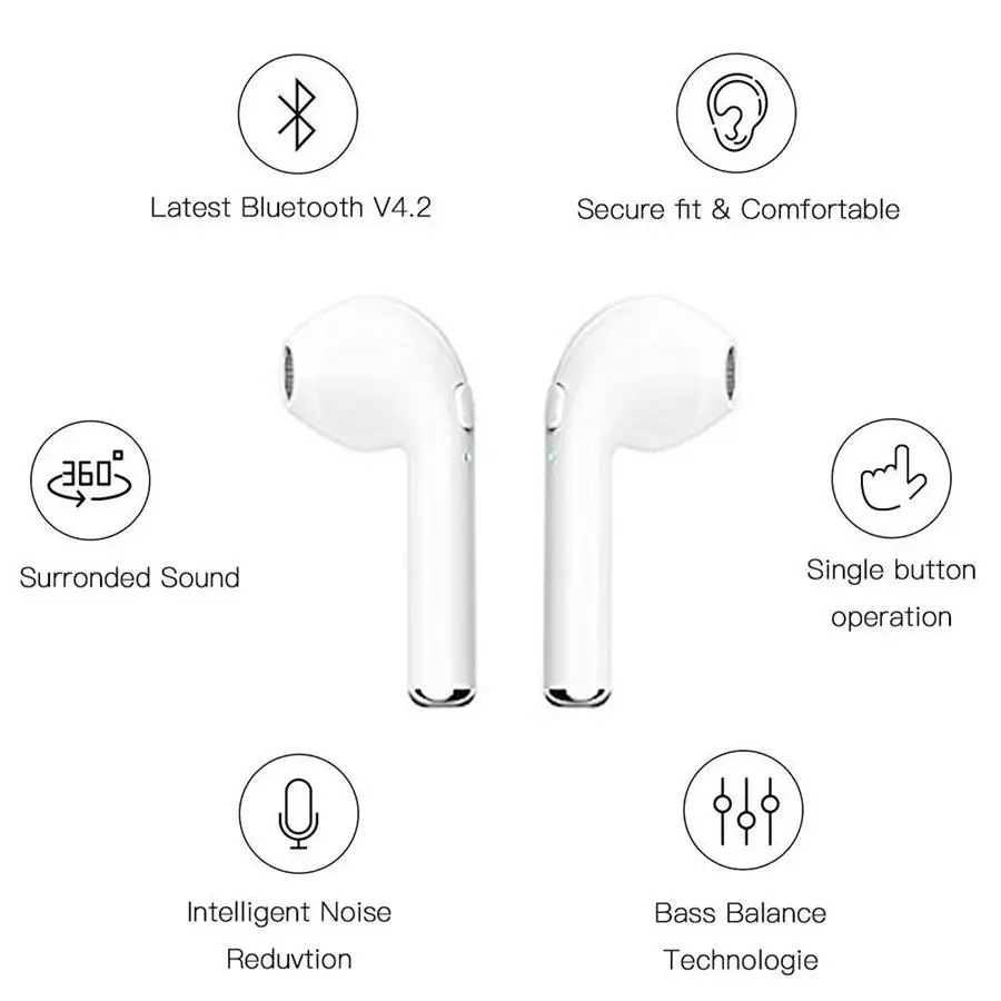 I7s TWS беспроводной наушник Bluetooth наушники I7 спортивные гарнитура с микрофоном для