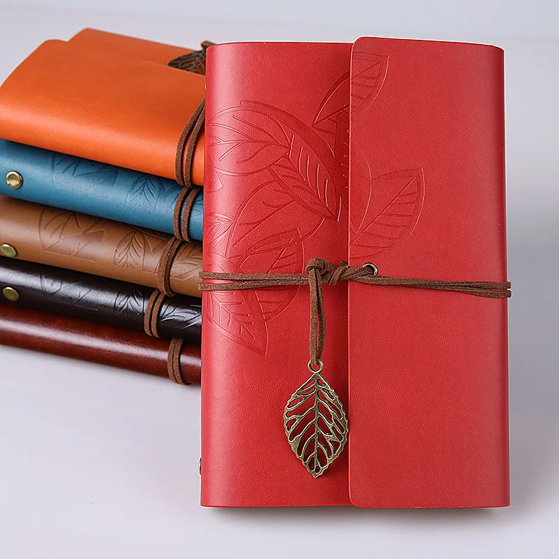 

"Vintage Leaf" 1pc Faux Leather Journal Diary Kraft Papers Traveler's Notebook Study Notepad Stationery Gift