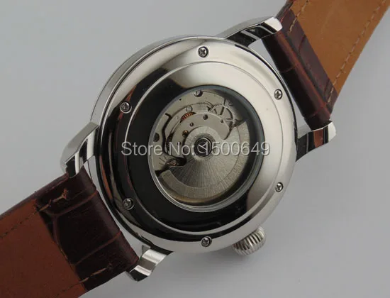 Corgeut 43 мм полированный корпус из нержавеющей стали белый циферблат 1 2 3 4 5 6 7 8 9 10 11 12