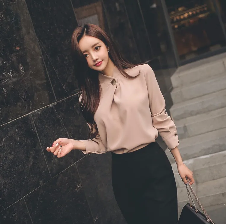 2017 Весна Summer пикантные Женские Crop Top шифон SH or футболка Тонкий черные брюки OL office