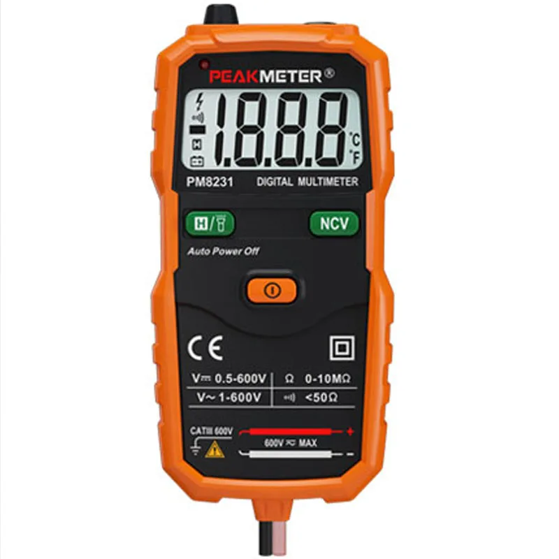 NCV мультиметр PEAKMETER PM8231 интеллектуальный цифровой портативный универсальный