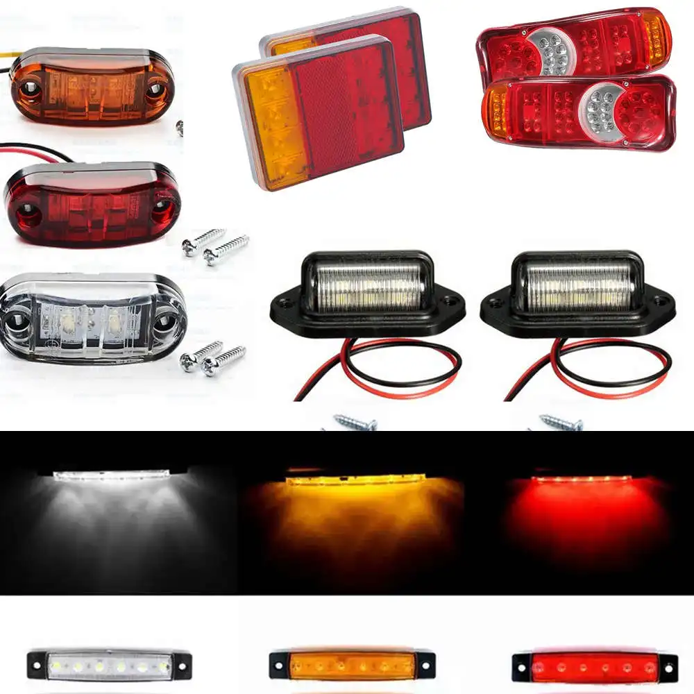 12V 6 светодиодный красный + белый желтый прицеп пикап Боковые указатели поворота