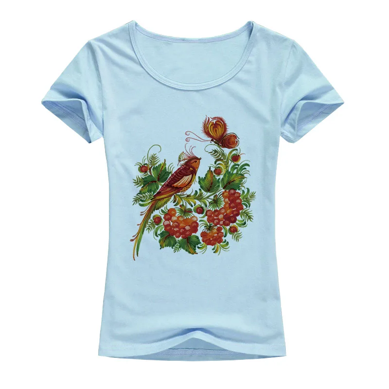 2017 летняя футболка с принтом цветов и птиц забавная индивидуализированная