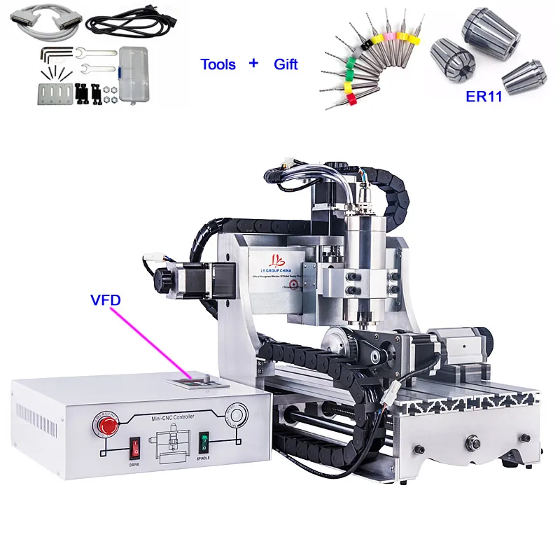 

USB 4 Axis CNC Engraving Machine 800W Spindle Motor Wood Router CNC Cutter Metal Milling Machine