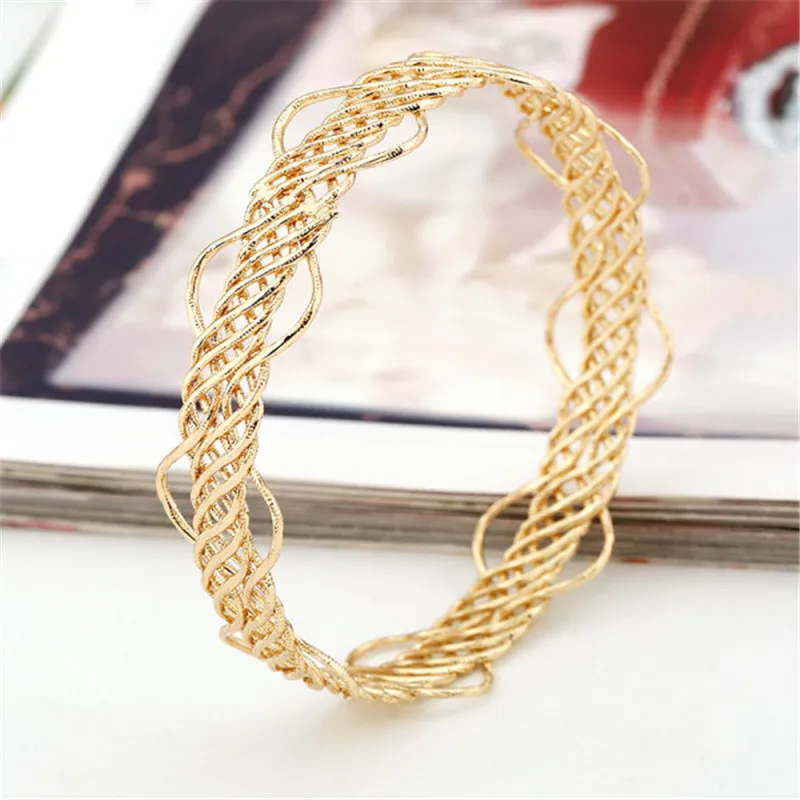Шарм Браслеты Мода Ткачество типа Золота Серебристый Цвет Для Женщин Дружбы Femme