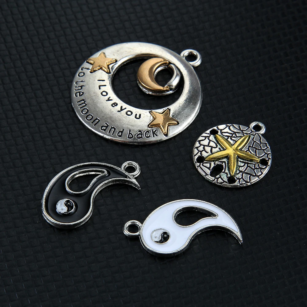 2018new charms сплетни Инь Ян Солнце Луна звезды цинка Подвеска из сплава для