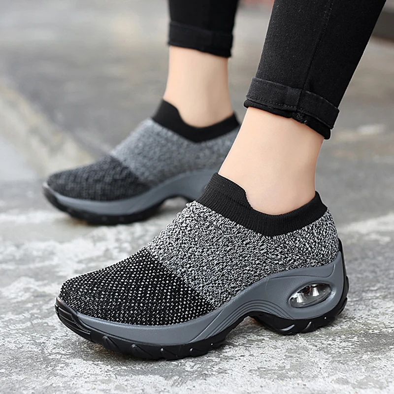 Женские Сникеры с сеткой Повседневная дышащая обувь модная женская на платформе
