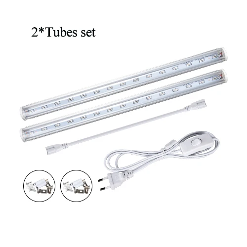 2pcs Tube Set T5 лампа для выращивания растений, полный спектр, светодиодный светильник для выращивания растений, бар, цветы, Крытый Фито, лампа для рабочего стола, растения ростки, растительный тент - Испускаемый цвет: 2pcs Tube Set