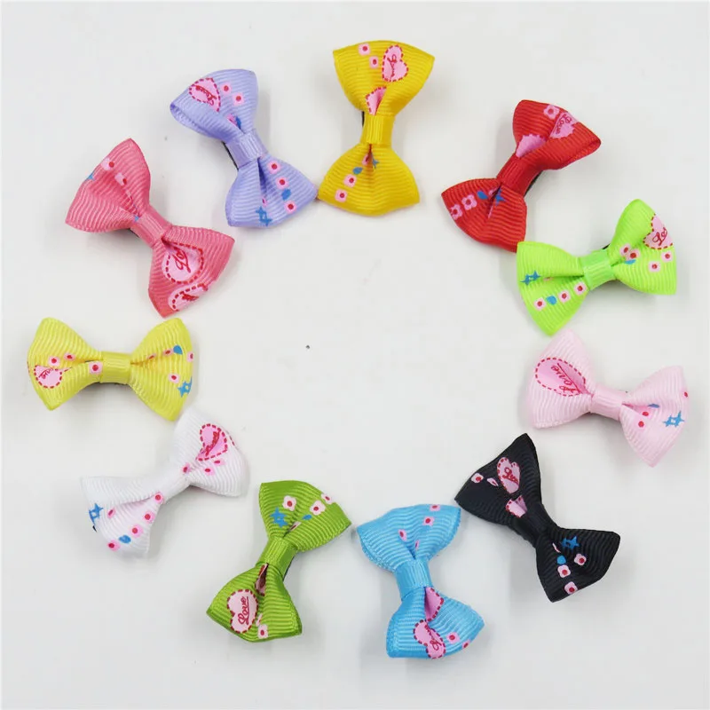 2PCS/LOT Lovely Candy LOVE Small Bow Hairpin For Girl Hair Tie Child Elastic Bands Scrunchy Clips Accessories Kids |