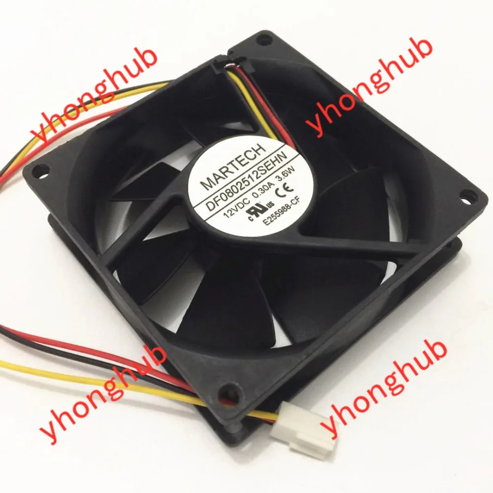 Emacro для MARTECH DF0802512SEHN вентилятор охладителя сервера 12VDC 0.30A 3,6 Вт 80X80X25 мм 3 провода