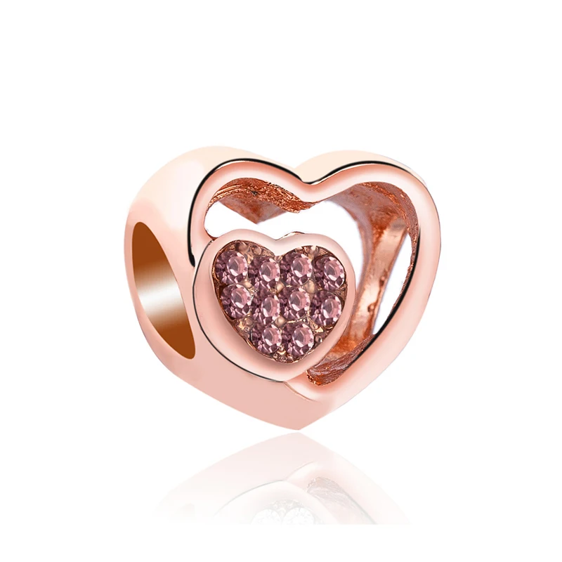 Великолепный Кристальный полый цветок звезда сердце любовь бусы Fir Pandora Браслеты