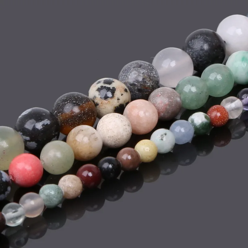 Fashion Design 4mm 6mm Mixed Stone Round Ball Beads Dyed 15&quot For DIY Bracelet Necklace Jewelry Making | Украшения и