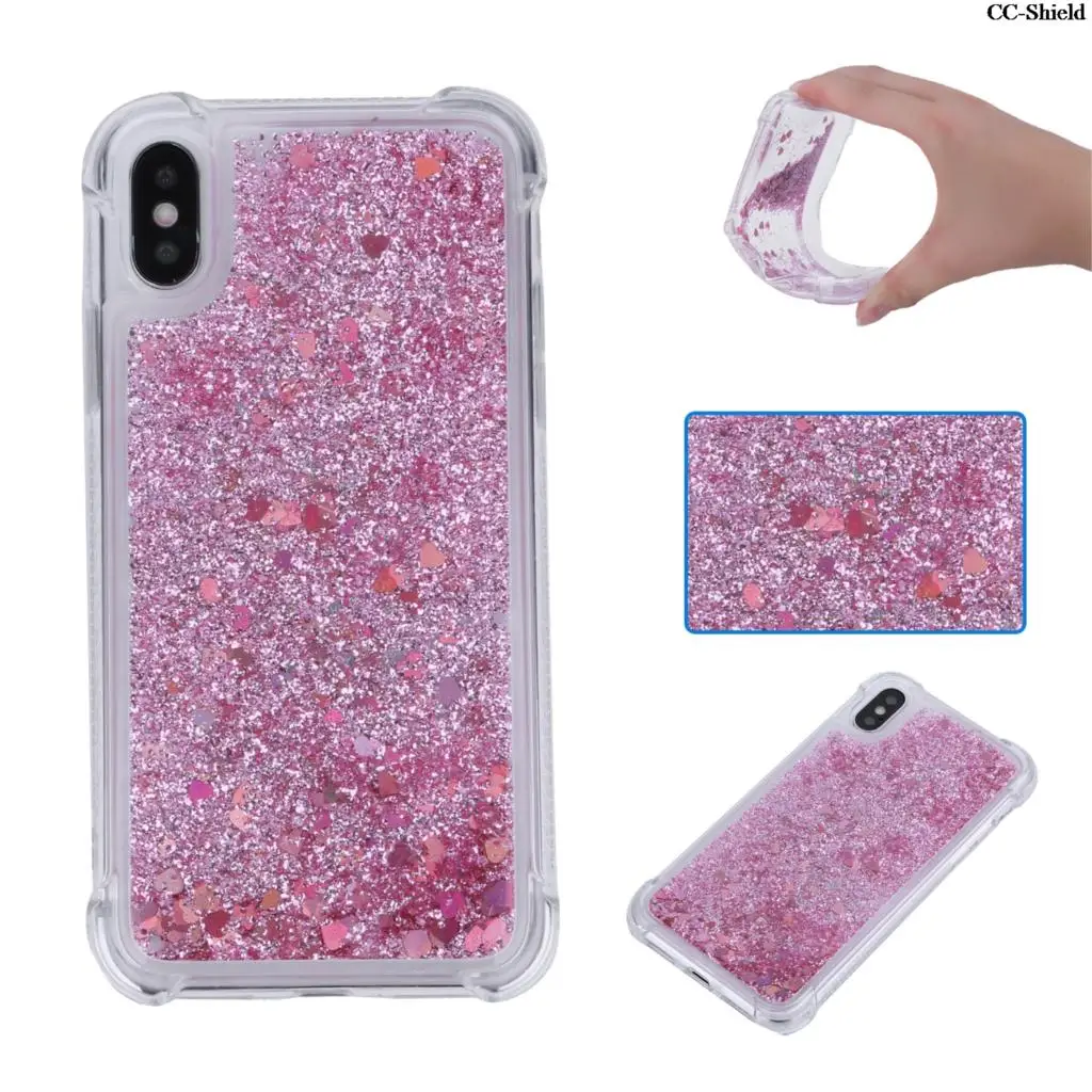 TPU Case for Apple iPhone X Fashion Dynamic Flow Liquid Flash Crystal Clear Back Cover iPhoneX Soft silicone capa |