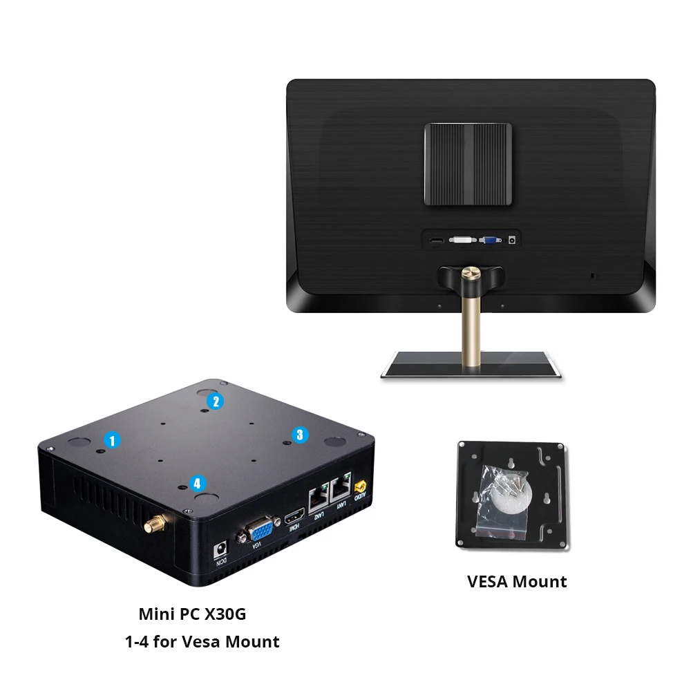Мини ПК без вентилятора Intel Celeron J1900 J1800 Windows 10 Linux 2 гигабитных LAN порта RS232 4 USB 300