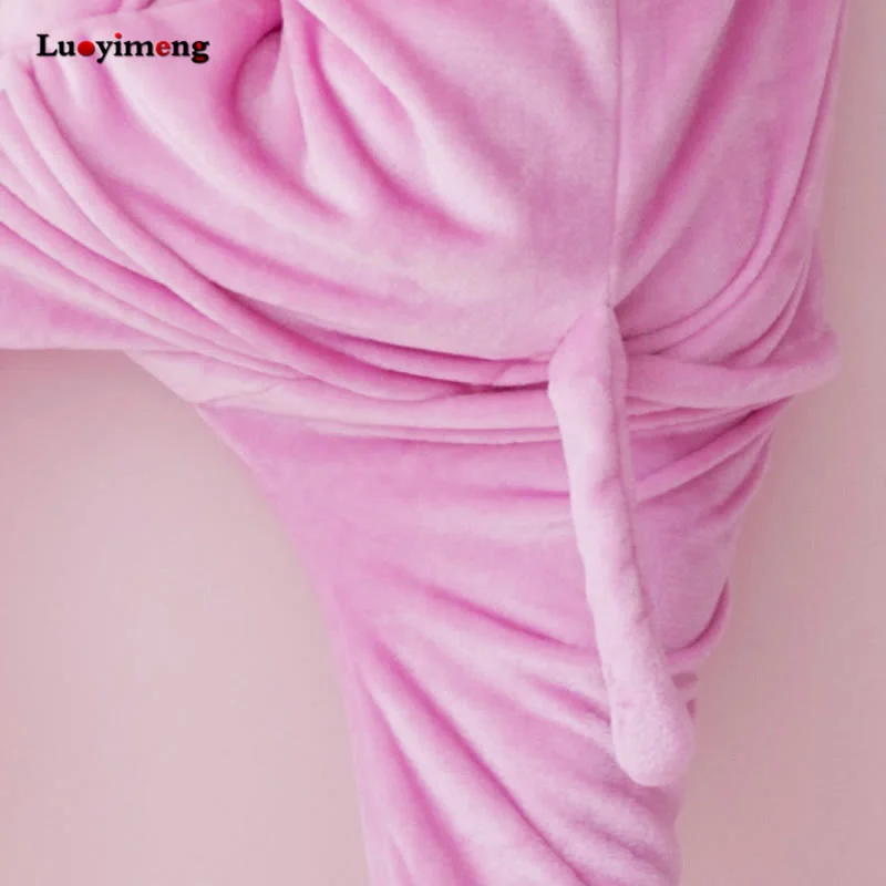 Зимний кигуруми милый розовый пантера женщина Onesie с капюшоном Комбинезоны для