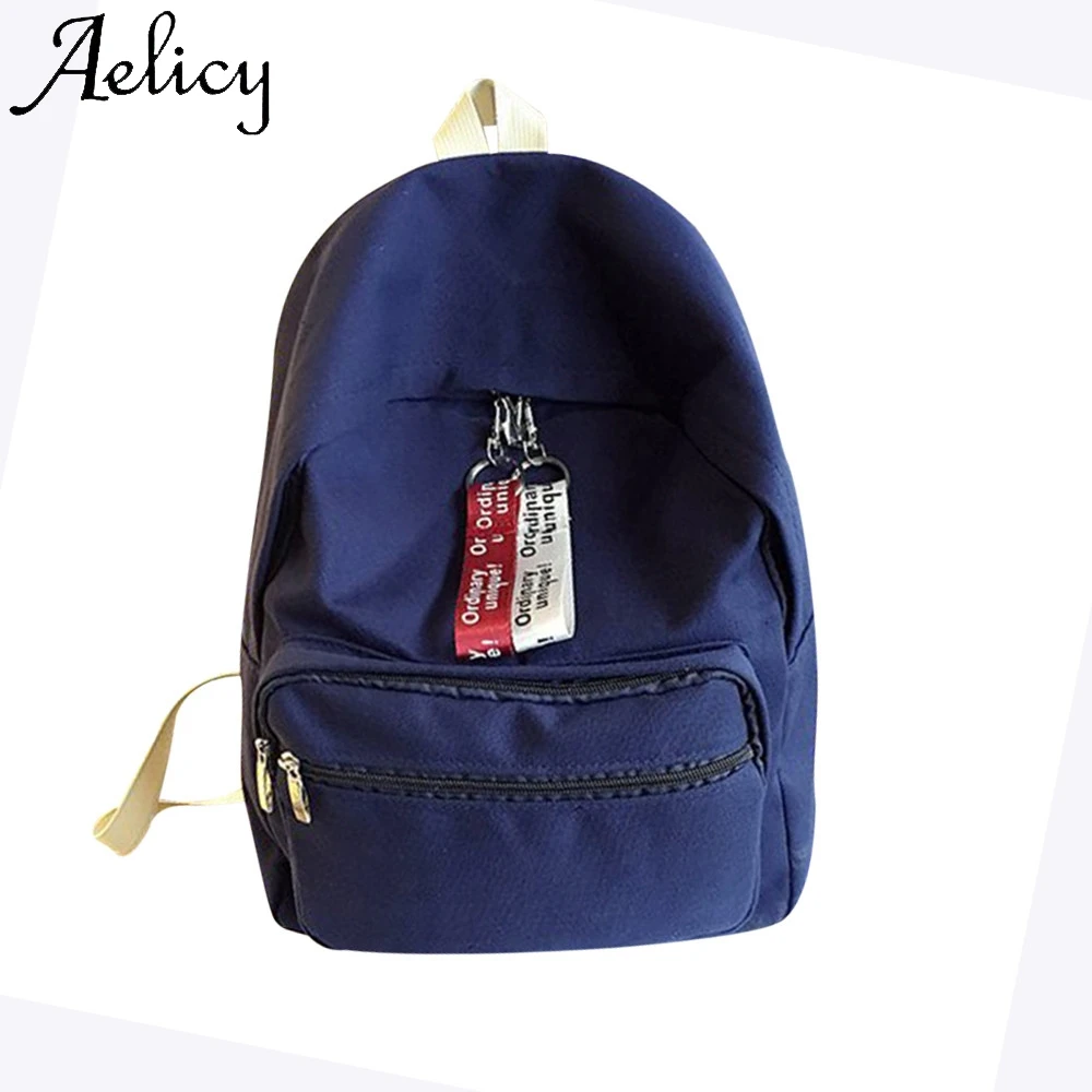 Aelicy Женская Мода Холст сплошной Школьные сумки дорожные рюкзак Студенческая