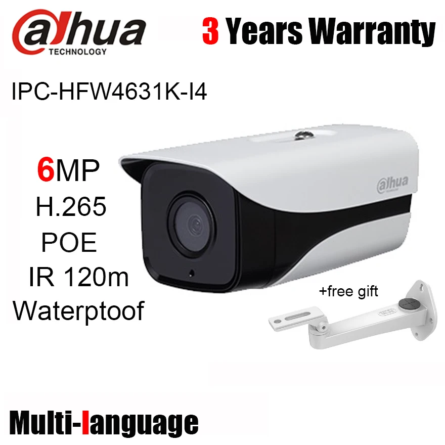 Dahua IPC HFW4631K I4 6mp Bullet IP камера POE IR120m IP67 водонепроницаемая сетевая безопасности для
