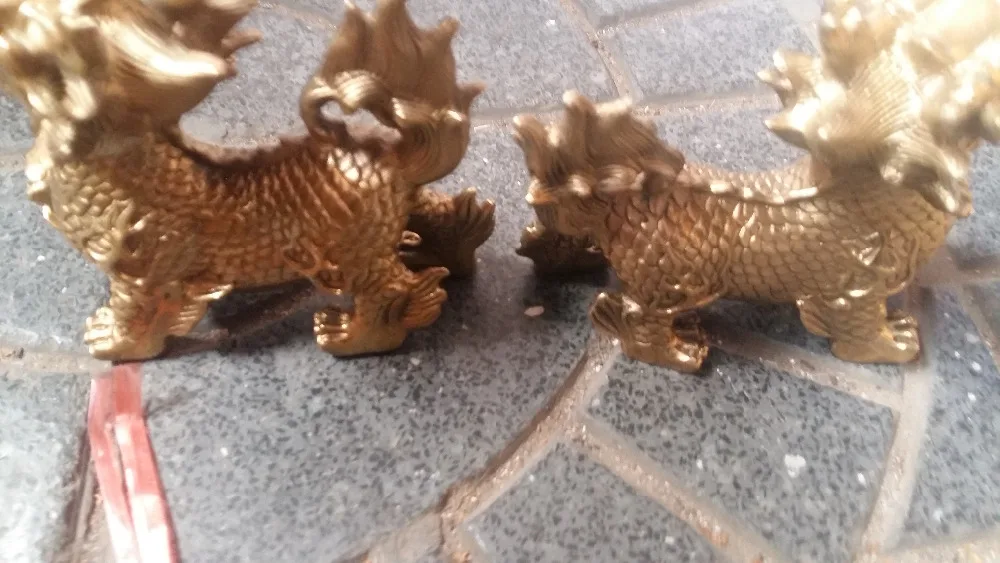 Китайский Фэншуй Бронзовая фигурка для привлечения богатства Yuanbao летучая мышь с